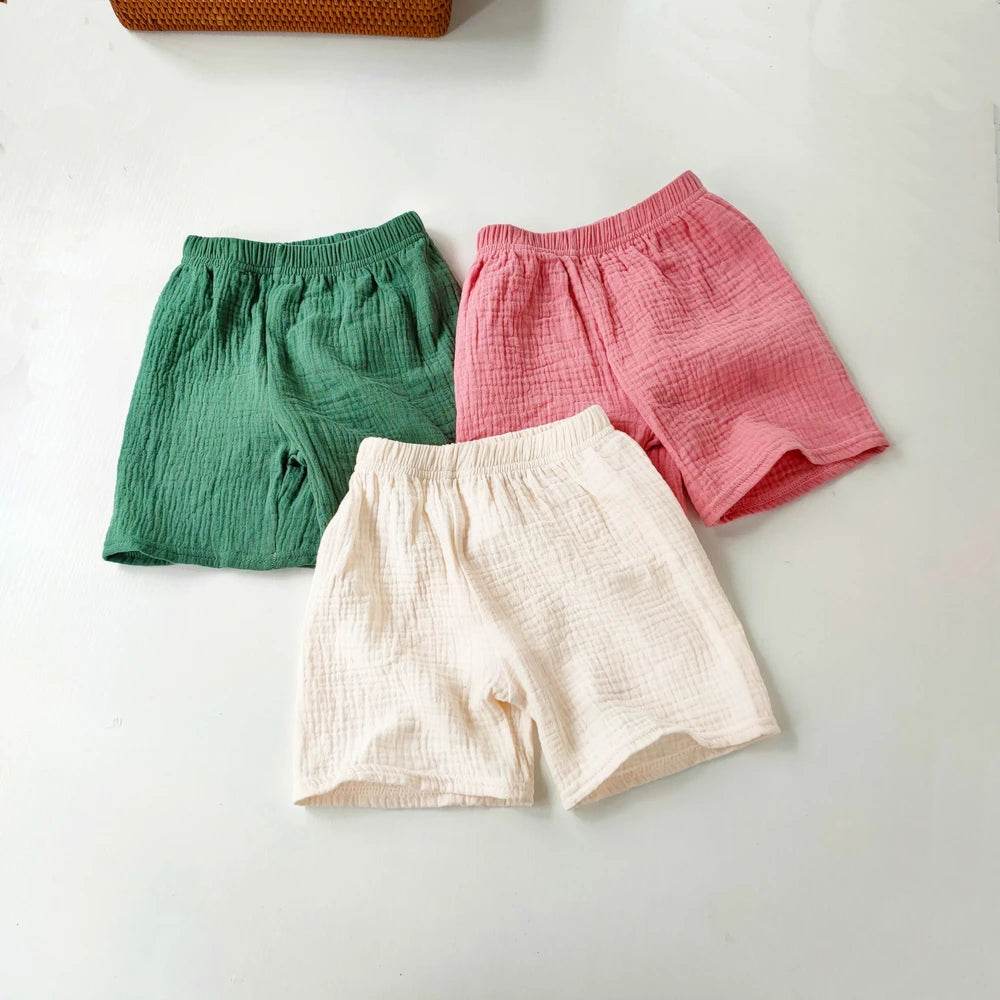 Children's Clothing Baby Girls Boys Cotton Yarn Short Pants Summer Kids Girls Soft Breathable Five-point Pants For Girl Shorts - AIAZ