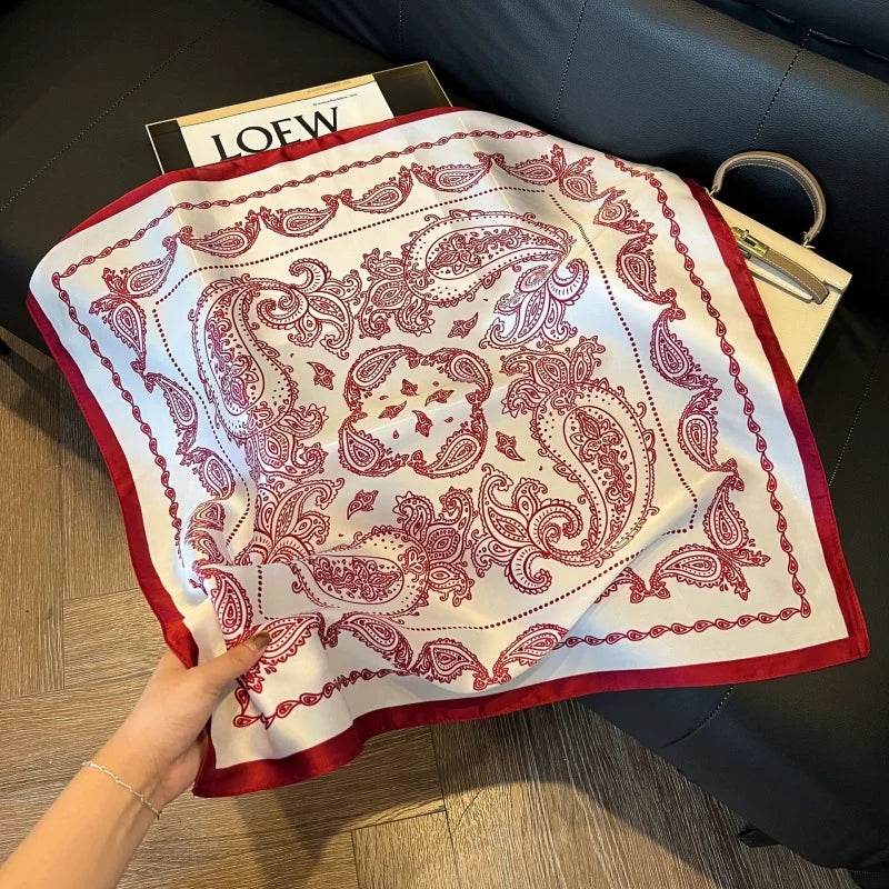 2024 New Leopard Print Square Scarf Women's Imitation Silk Scarf Casual Versatile Decoration Small Neck Scarf 70CMx70CM - AIAZ