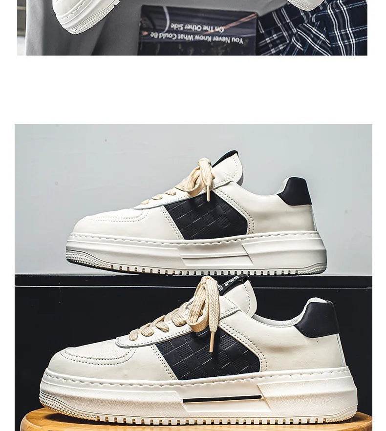 Men's Casual Shoes 2025 New Fashion Platform Shoes Outdoor Casual Sneakers Men Street Skate Shoe Lace-up Shoes Zapatillas Hombre - AIAZ