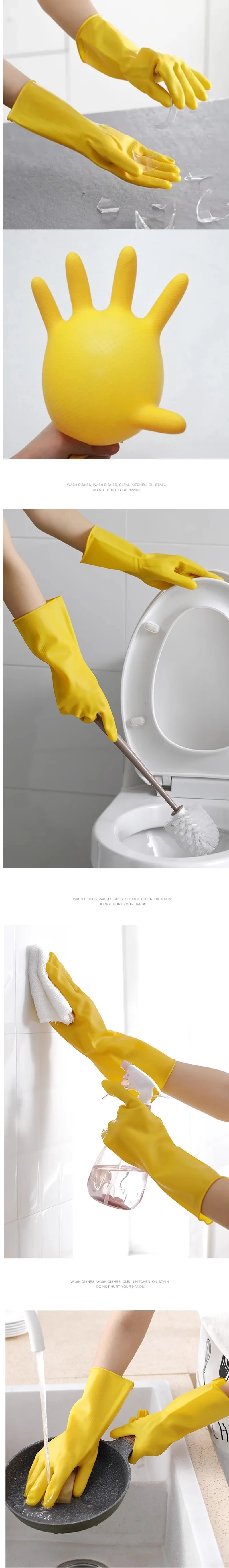 1/3/5/10PCS Rubber Gloves Washing Dishes Waterproof Thickened Beef Rubber Latex Labor Protection Wear Resistant Work Household