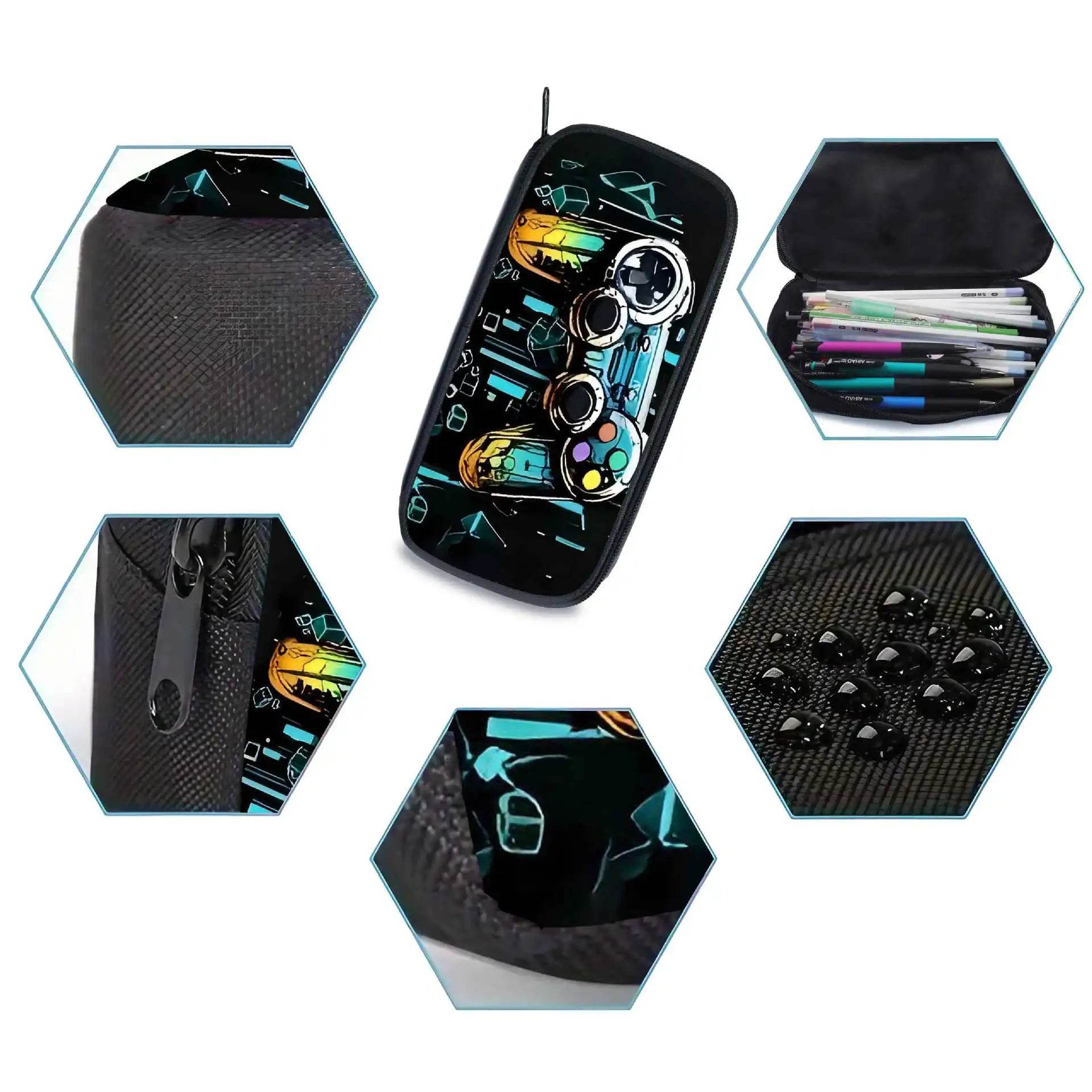 School Bags for Children Boys Game Pad Pattern Backpacks Kids Satchels Primary School Grade 1-3 Students 3 Pieces Set Backpacks - AIAZ