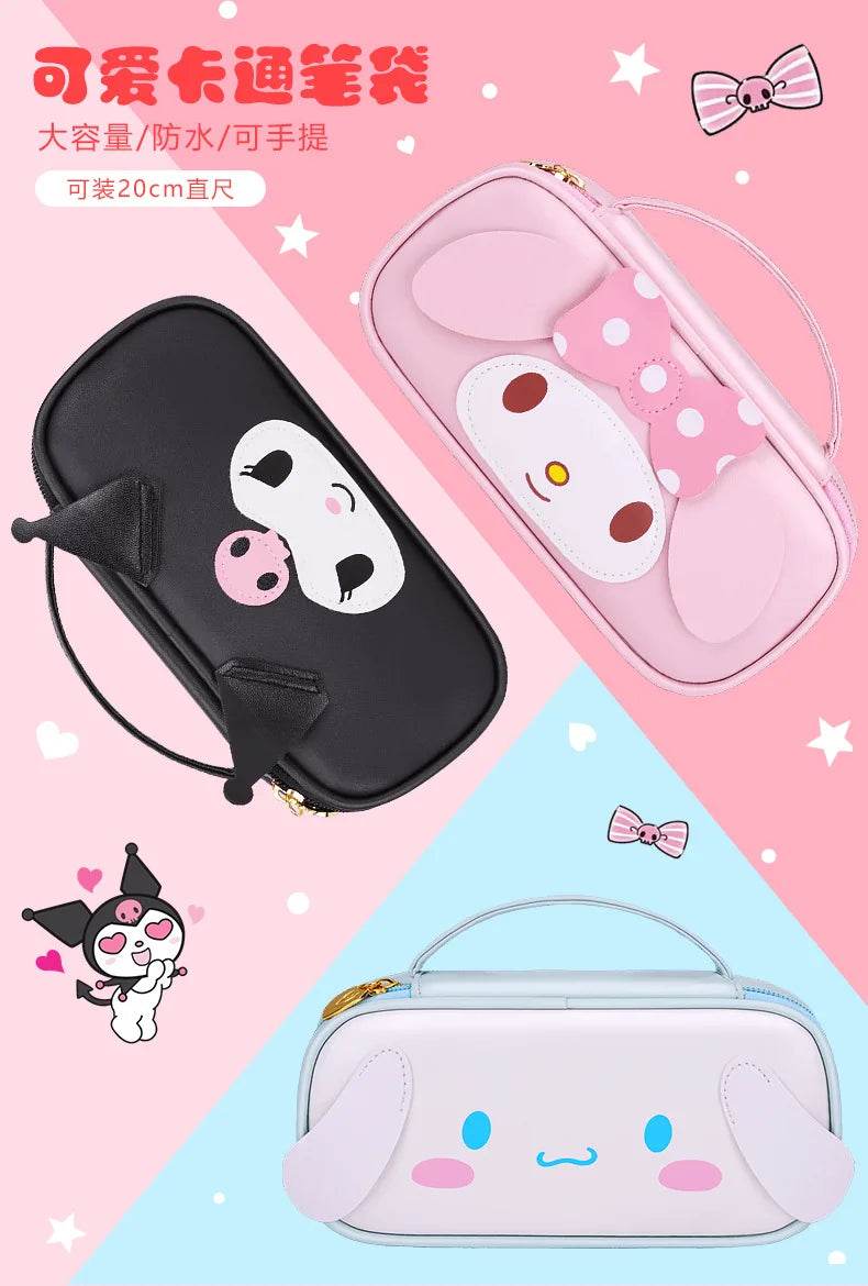 School Supplies Kawaii Pencil Case Stationery for Girls Pupil Cute Writing Bag Sanrio Kuromi Cinamoroll My Melody Student Kids - AIAZ