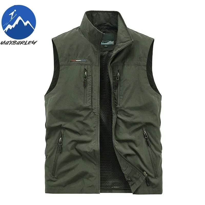 Sleeveless Jacket Vest Men 2025 Summer Cargo Climbing Hunting Waistcoat Club Photographer Fishing Vests Camping Working Clothes - AIAZ