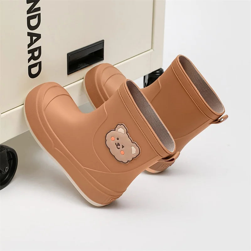 Cute Parent-Child Rain Boots Women's Anti-Slip Waterproof oes Four Seasons Universal Slip-Resistant Rubber Boots