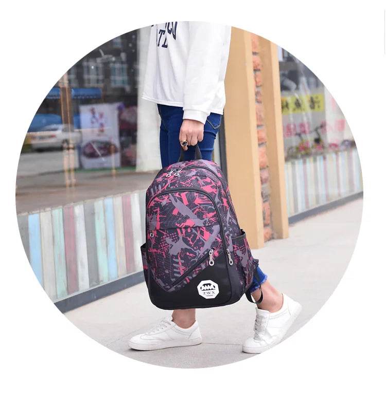 Waterproof travel laptop backpack children School Bags teenager Boys girls camouflage school Backpack set high School backpack - AIAZ