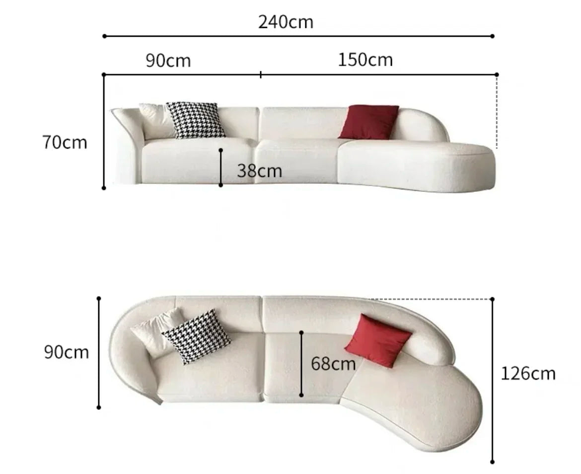 Curved Living Room Floor Sofas Lounge Modular Luxury Canape Salon Decoration  Armrest Designer Sofa Wedding Elastico Background