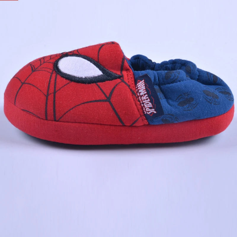 Disney Indoor Home Slippers Parent-child Heel Cotton Anti-skid Floor Children's Shoes Breathable Cartoon Red Slippers Size 26-46