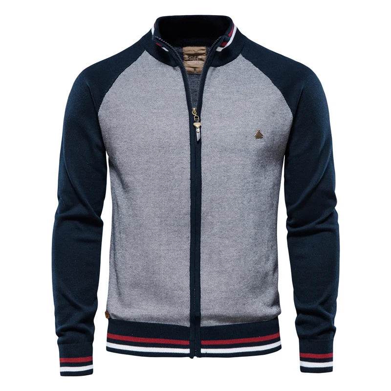 AIOPESON Spliced Cardigan Men Streetwear Casual High Quality Cotton Sweater Men Winter Fashion Brand Cardigans for Men - AIAZ