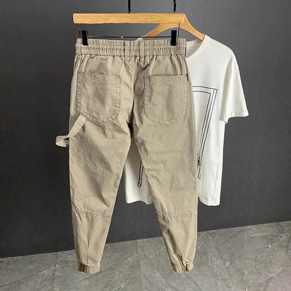 Mens Trousers Summer Cargo Pants Retro Streetwear Pockets Jogger Pants Casual Harem Trendy Fit Daily Thin Men's Clothes 2024 - AIAZ