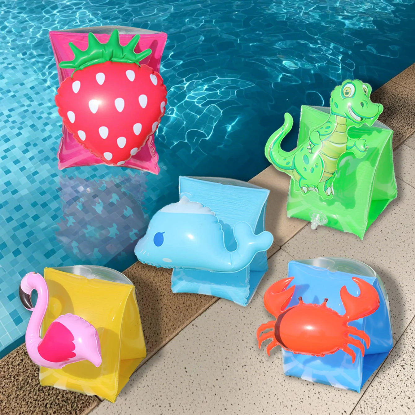 1PC cartoon inflatable swimming arm loop water sleeve, universal for children and adults, used for pool safety