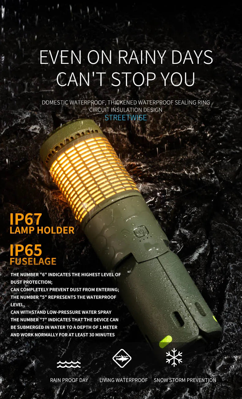 Folding Camping Light Portable Telescopic Lanterns Built-in 10000mAh Outdoor Waterproof Magnetic Lamp With Triangle Stand Base