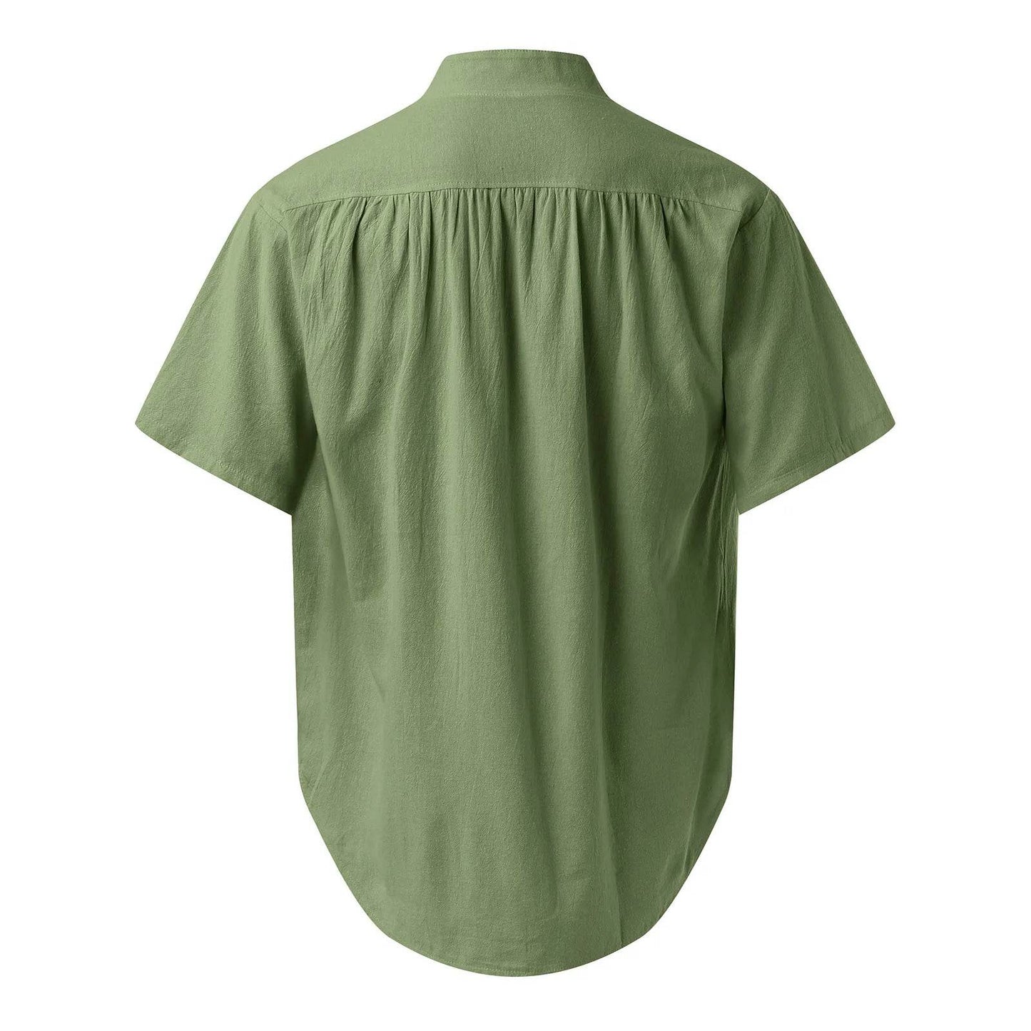 Medieval Costume Shirts Men Short Sleeve Vintage Renaissance V Neck Lace up Blouse Tops - AIAZ