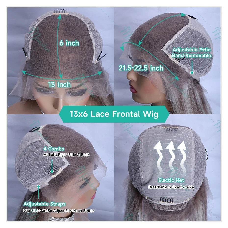 Ash Blonde Wig Highlight 13x6 Hd Lace Frontal Wigs Straight Vietnamese Raw Hair Wig 613 Blonde Colored Human Hair Wigs For Women - AIAZ