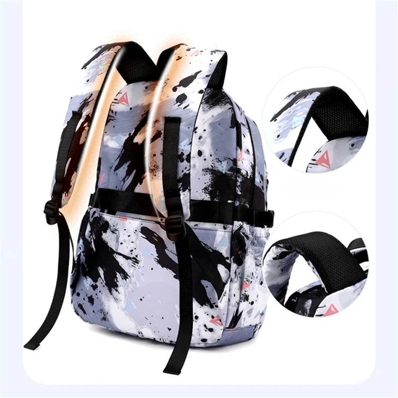 Middle School Student Backpack Children Set School Bags for Girls Kids Schoolbags Waterproof Book Bag With Lunch Bag Pencil case - AIAZ