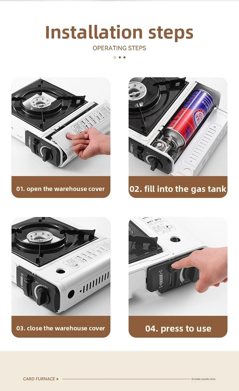 2025 Portable Butane Gas Stove Outdoor Cassette Stove for Hot Pot BBQ Camping Hiking Picnic Household Cooking