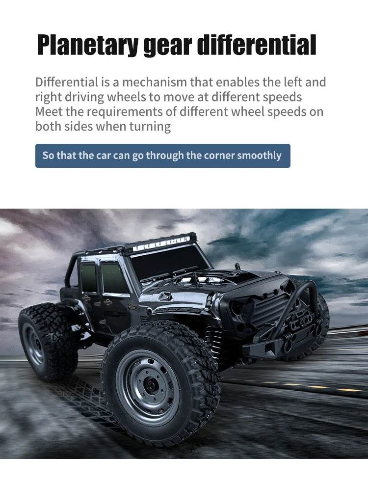 1:16 4WD RC Car 70KM/H Or 50KM/H With LED Remote Control Cars High Speed Drift Monster 4x4 Truck for Kids vs Wltoys 144001 Toys - AIAZ