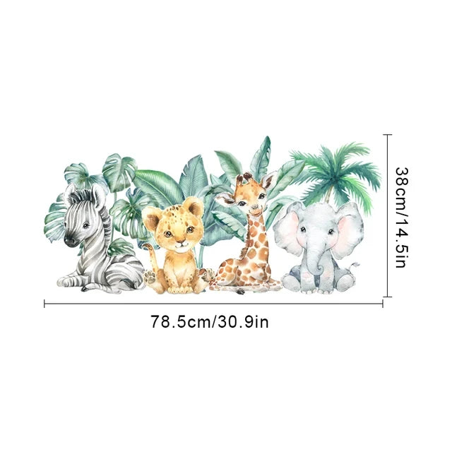 Forest Animals Theme Bear Deer Rabbit Children's Wall Stickers for Kids Room Baby Room Decoration Wallpaper Wall Decals Nursery