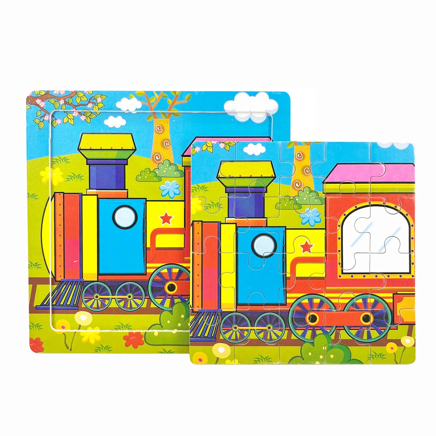 1pc 14.7cm/5.79in Wooden Jigsaw Puzzle Transportation Vehicle Marine Animal Style Puzzles Game Kids Educational Toy for Children