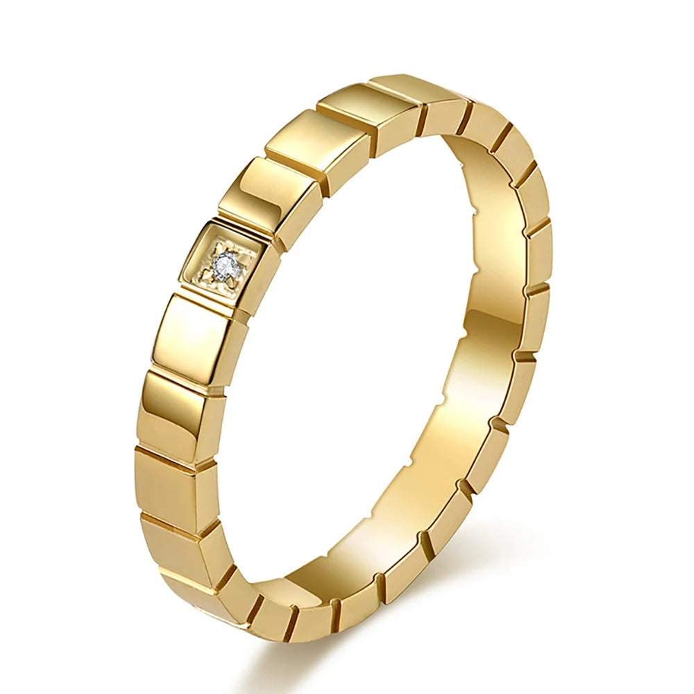 VQYSKO INS Small Square Zircon Set Women's Ring Fashion Temperament Wear Simple Single Tail Jewelry