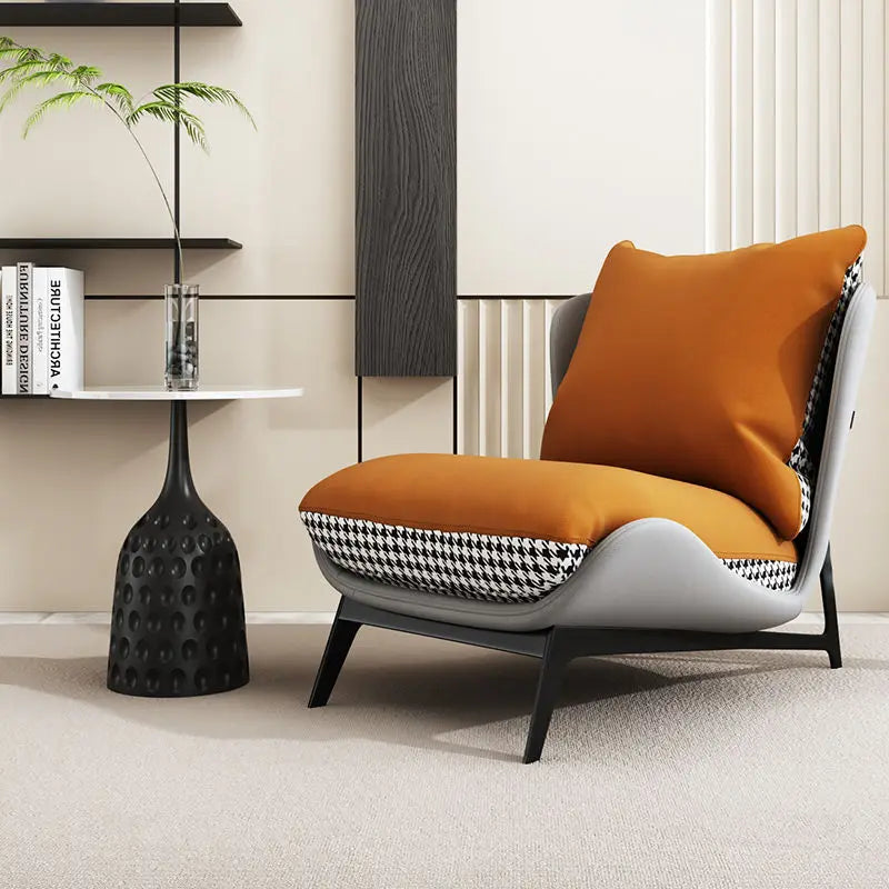 Italian Luxury Light Sofa Chair: Trendy Lazy Lounger, Ideal for Small Living Rooms & Balconies