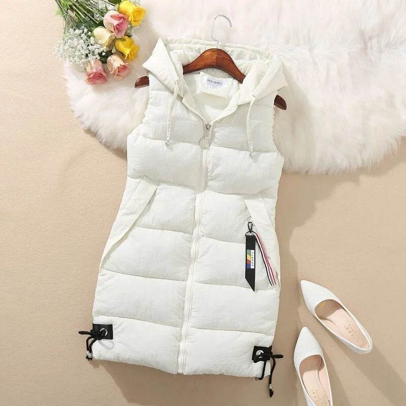 Autumn Women Vest Winter Puffer Parkas Coat 2023 New Casual Pocket Hooded Waistcoat Female Sleeveless Jacket Outerwear - AIAZ