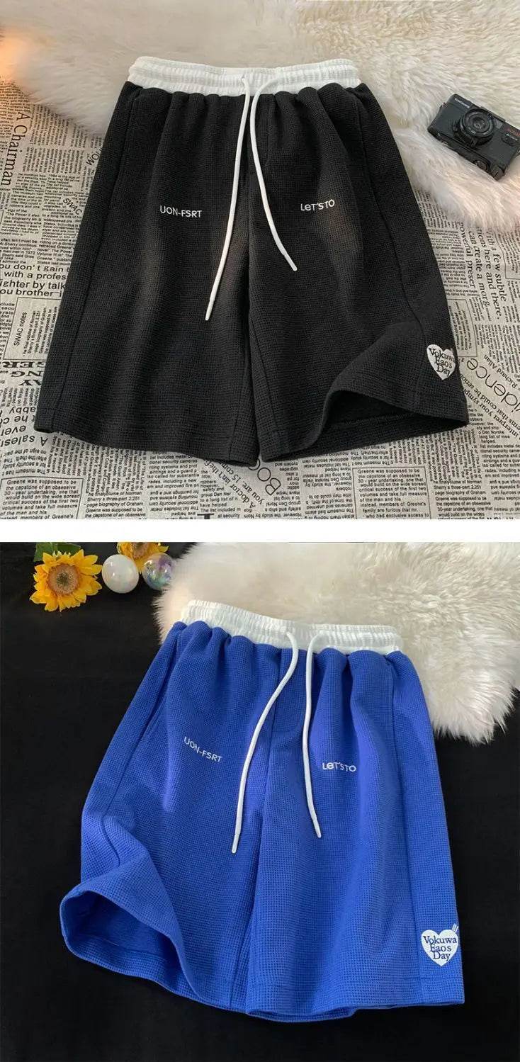 Men's Five-point Shorts Summer 2025 Korean Version Embroidered Loose Versatile Casual Shorts Trendy Sportswear - AIAZ
