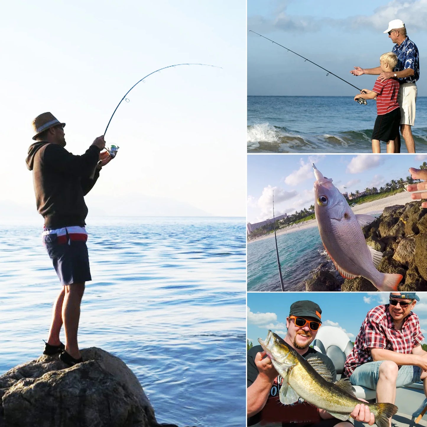 Sougayilang Fishing Rod and Reel Combo Telescopic Fishing Rod Spinning Reel Max Drag 20Kg for Saltwater Freshwater Beach Fishing