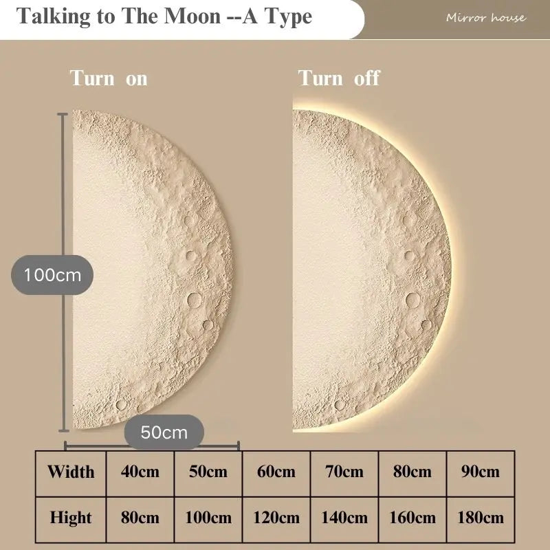 Remote Control Dimming Wall Painting Lamp Creative Minimalist Living Room Background Wall Decor LED Moon Painting Wall Lights