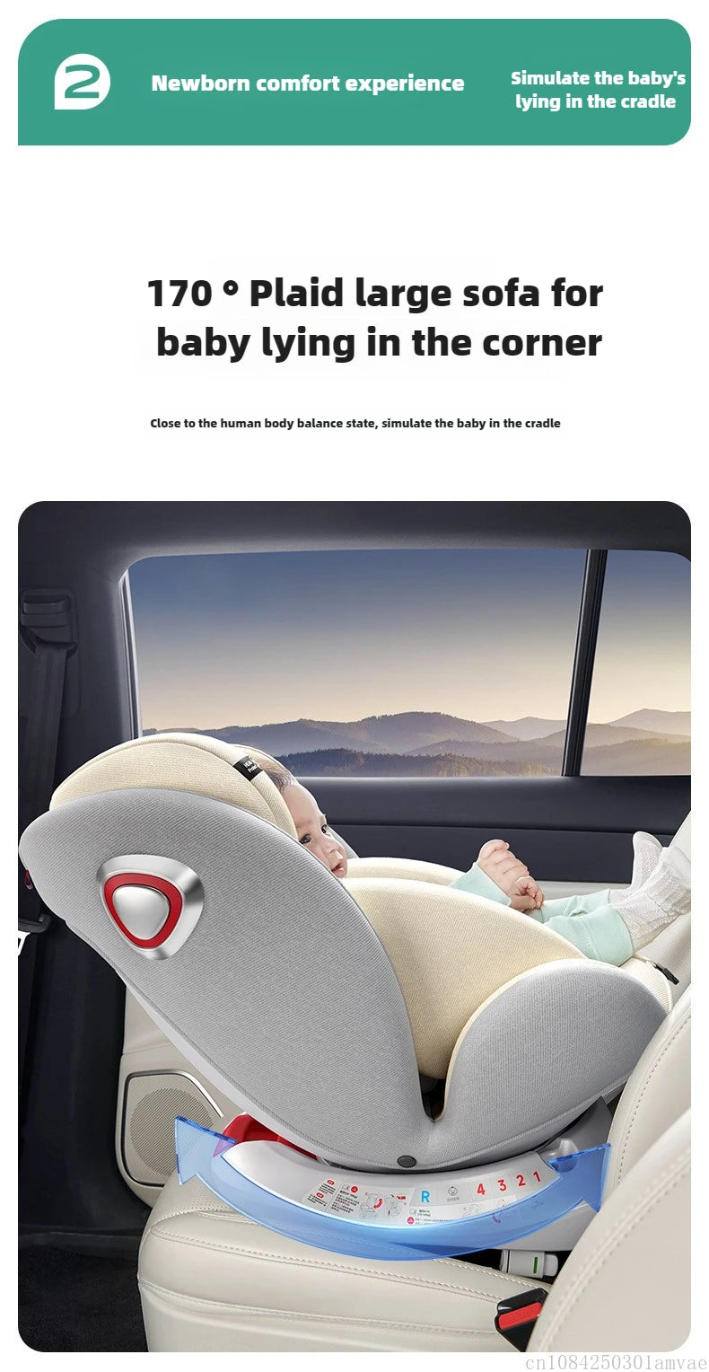 Universal 360° rotation Child Car Safety Seats baby car seat sit chair for 0-12 years old ISOFIX steel interface for newborn