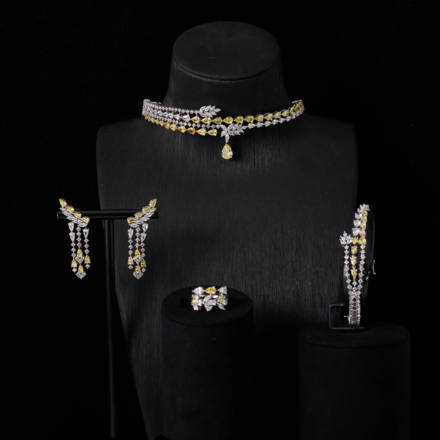 IN JEWELIFE Luxury Choker Neck Necklaces Gift Set for Women Jewelry Sets Unique Color Cubic Zirconia Wedding Accessories