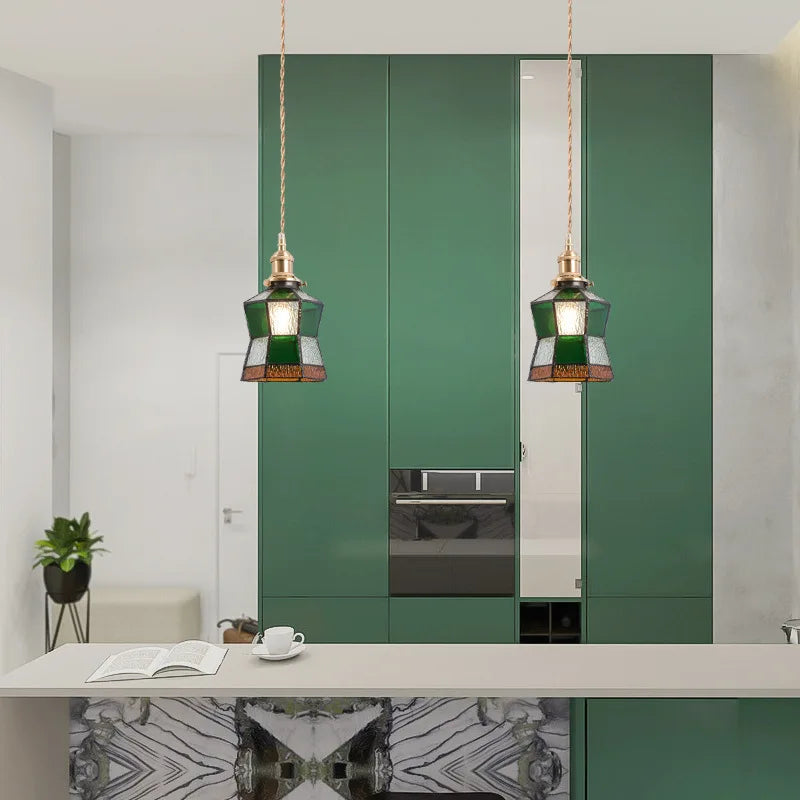 IWHD 2022 NEW Nordic Glass LED Pendant Lights Fixtures Copper Bedroom Dinning Room Restaurant Modern Hanging Lamp Lighting