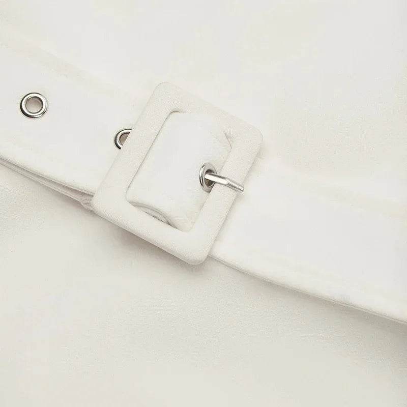 Elegant Party Dresses For Women One Shoulder Half Sleeve High Waisted A-Line Long Dress Women Offfice Dress White - AIAZ