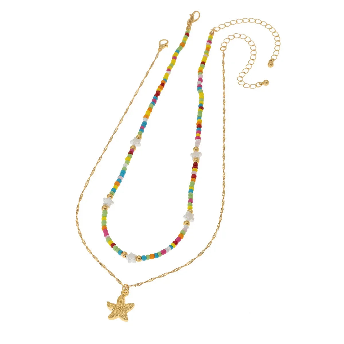 2Pcs/Set Hot Sale Temperament Imitation Pearl Long Chain Necklace for Women Fashion Statement Goth Sweather Link Neck Jewelry