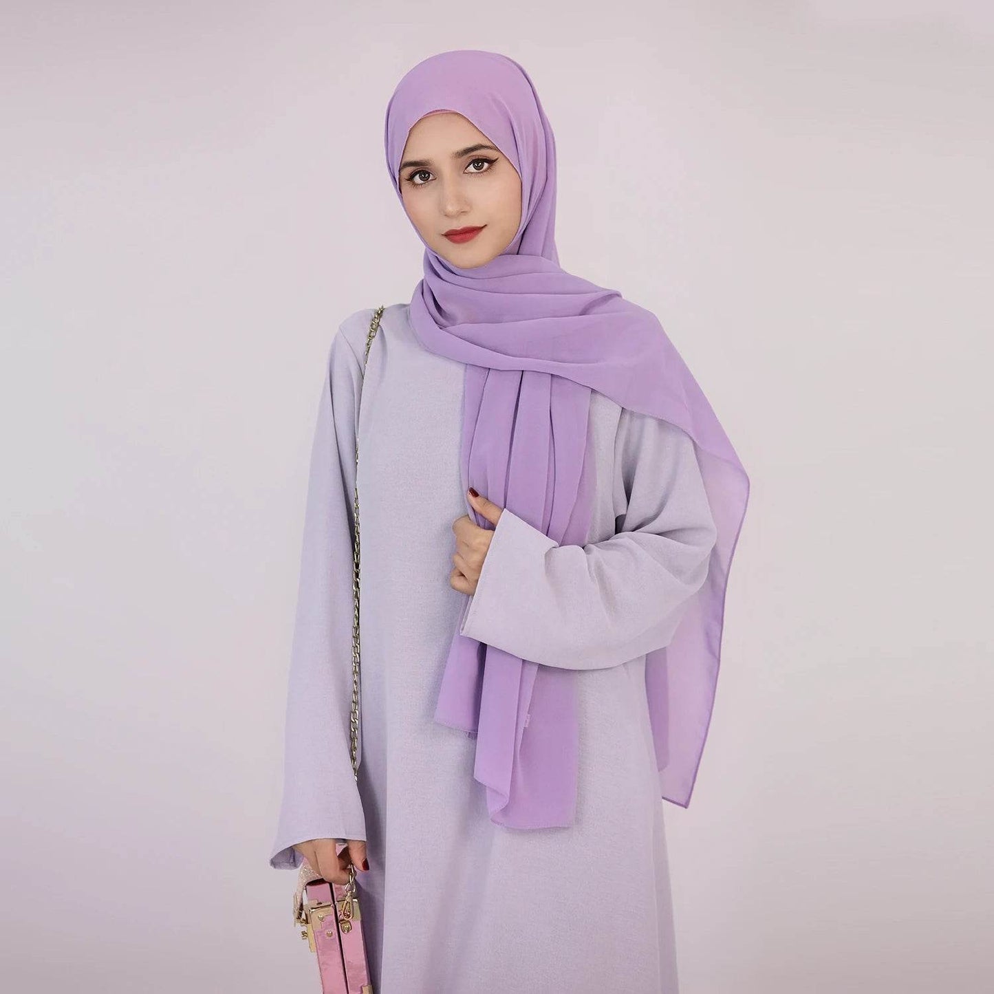 2025 Fashion Simple Muslim Dress Solid Abaya Arab Turkey Dubai Kaftan Modest Long Sleeve Maxi Dress Islamic Clothing LR593 - AIAZ