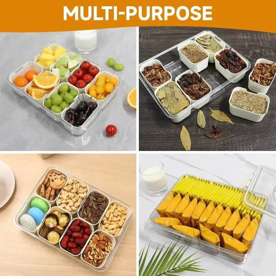 Drain Basket Divided Fresh-keeping Boxes Household Snack Fruits Transparent Simple and Transparent Kitchen Fresh-keeping Box