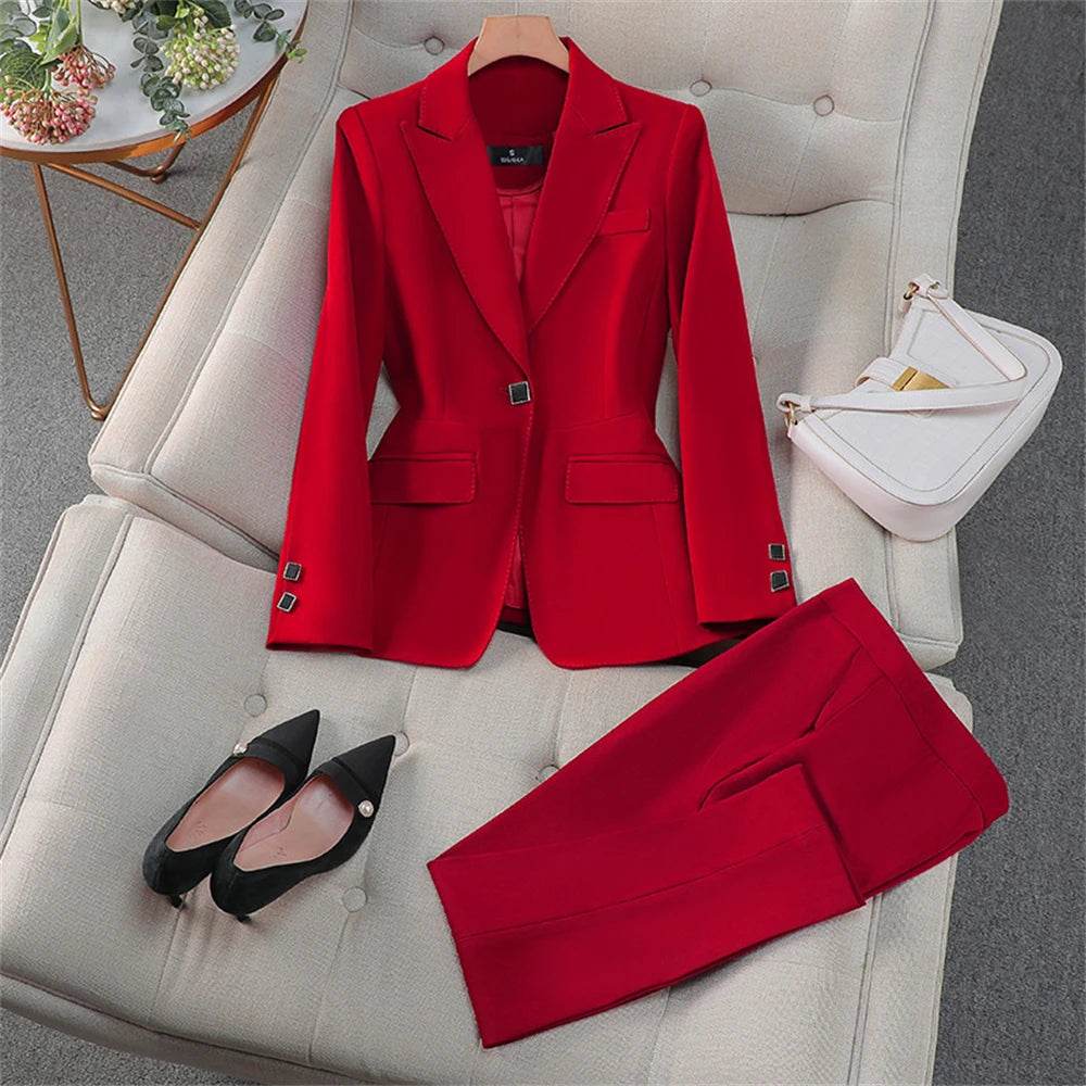 Tailor Made Women Suits Office Ladies Female Business Work Wear 2 Pieces Set Formal Blazer Suits (Jacket+Pants) - AIAZ