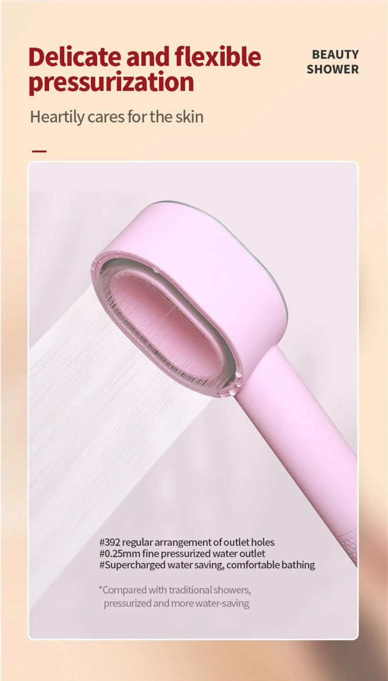 High end fragrance shower showerhead with carbon fiber filter element for filtering fragrance and skin care showerhead