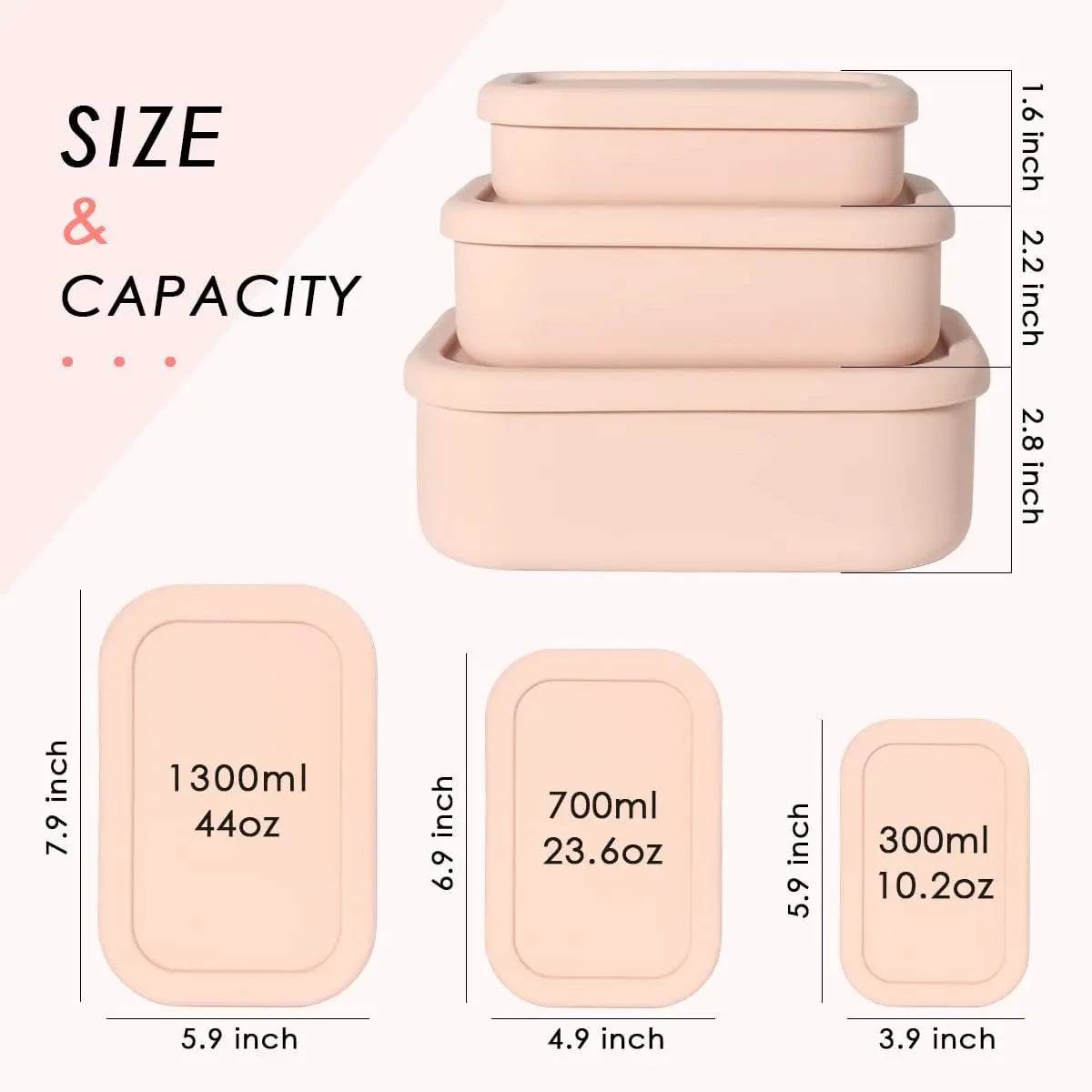 Silicone Bento Boxes Lunch Container, YONGHAO Leak-Proof Lunch Container, BPA-Free, Dishwasher Safe - AIAZ