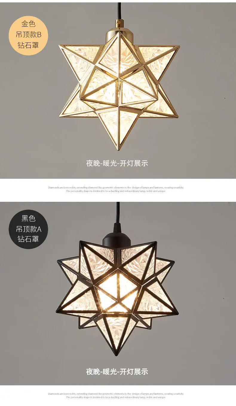 Lamps for Living Room Decor Five-pointed Star Ceiling Modern Balcony Corridor Porch Fashion Network Red Star  Ceiling Light