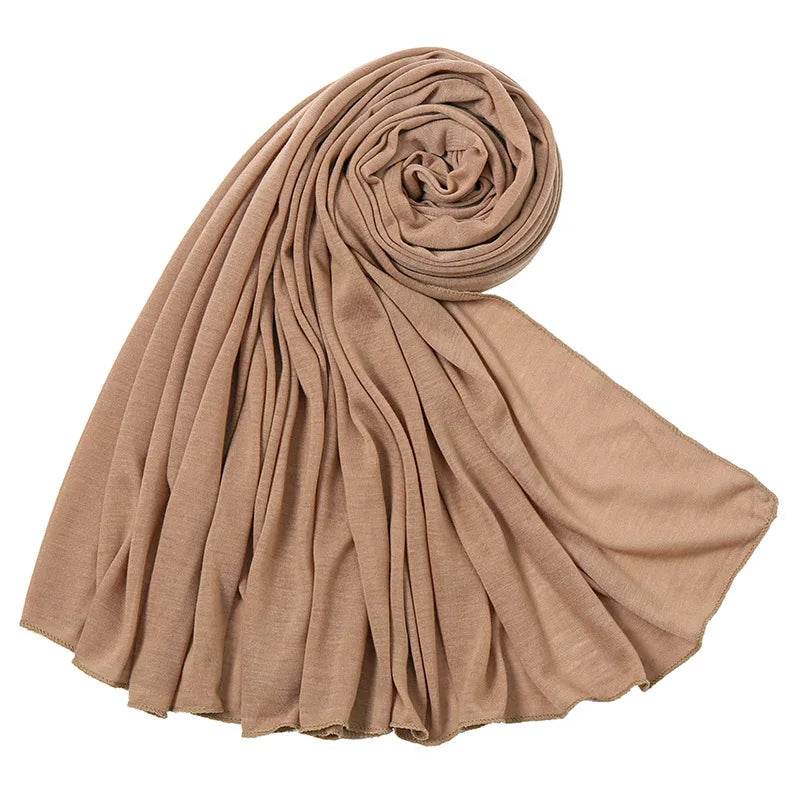 Hot Muslim Fashion Woman Soft Hijabs Scarf Shawl Plain Cotton Jersey Scarves Turban Women Long Shawls Head Wrap Headband Abaya - AIAZ