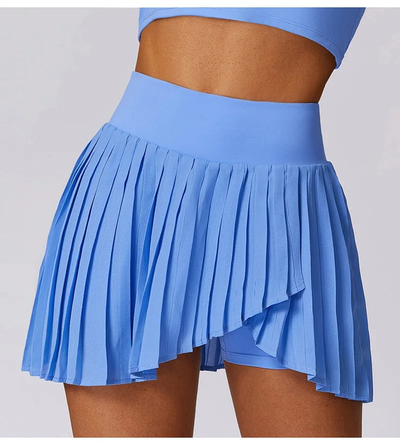 Cloud Hide Outdoor Sports Outfits for Women Gym Yoga Set Workout Sportswear Fitness Shirts Tracksuit High Waist Skirts Top Suit