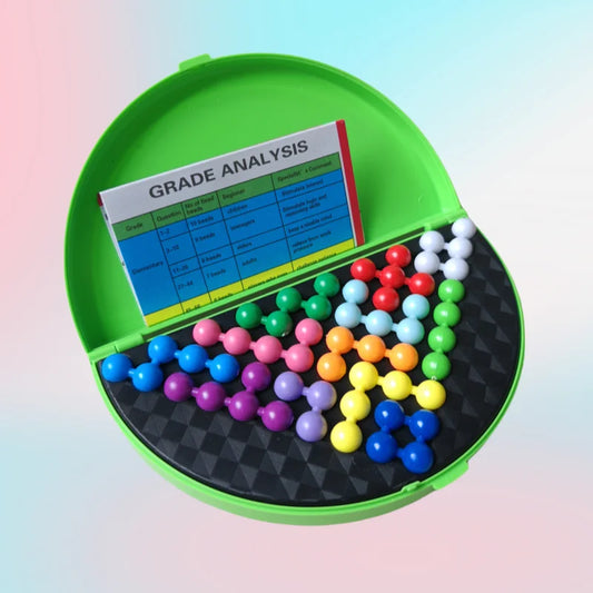 Classic IQ 3D Puzzle Board Game Pyramid Plate with Pearl Beads Children's Logical Thinking Montessori Educational Toy Gift