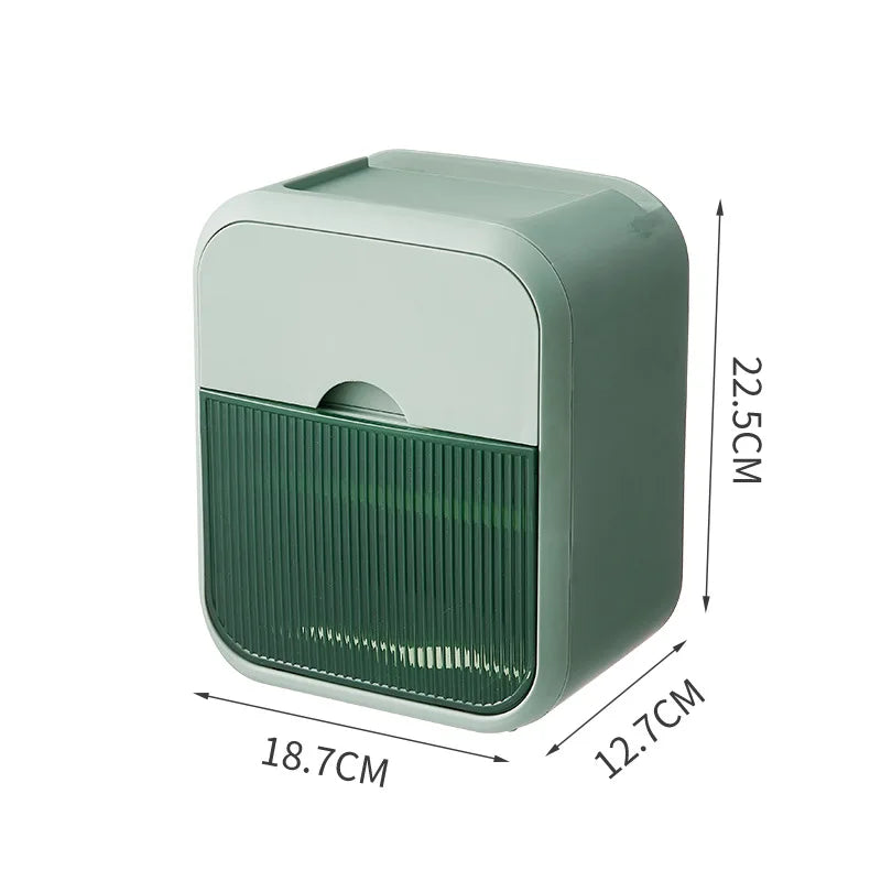 Toilet Paper Holder Box holder Bathroom Rack Waterproof Reel Tissue Storage Box Punch-free Kitchen Bathroom Storage Holder
