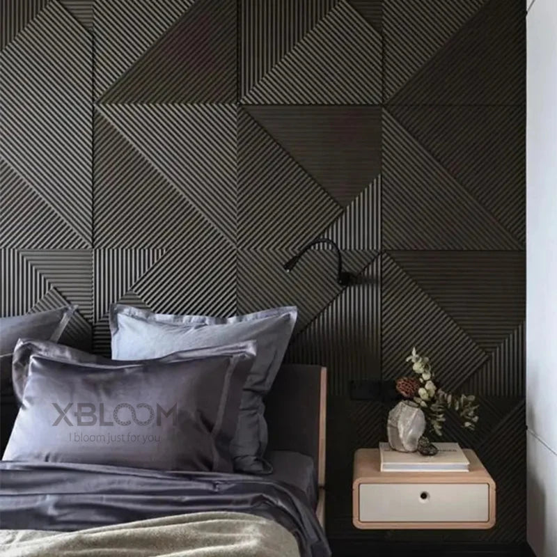 12 Pcs 30cm 3D wall sticker decorative ceiling living room Wood grain wallpaper waterproof 3D Wall panel bathroom kitchen Hotel