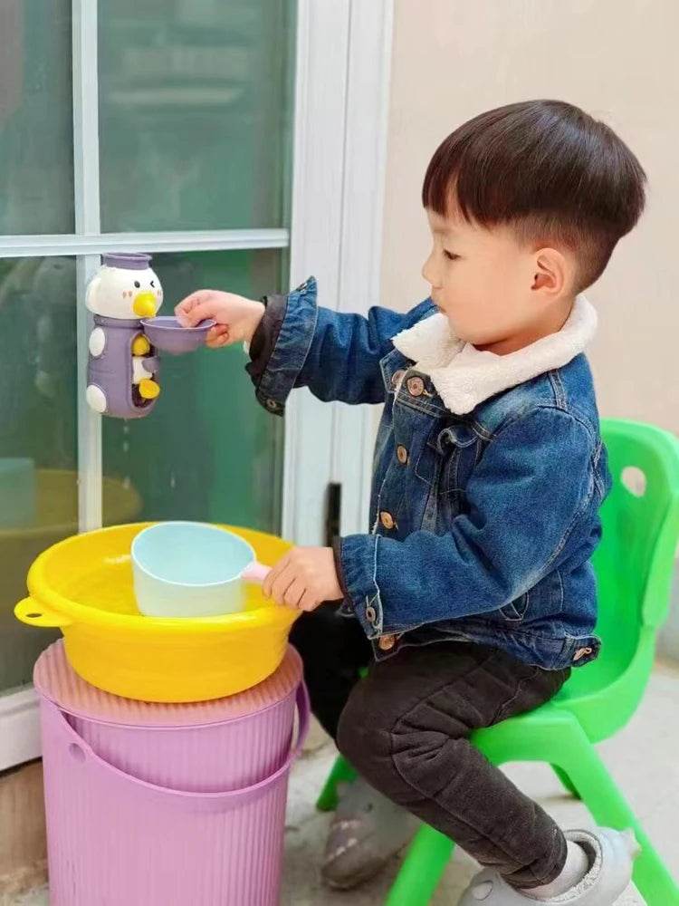 New Cute Duck/Elephant Baby Shower Bath Toys Children Water Play Spinner with Suction Cup Waterwheel Games for Kid Bathroom - AIAZ