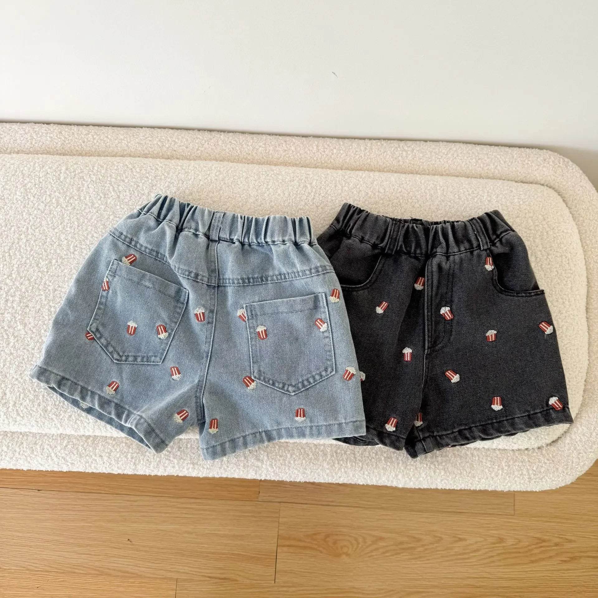 Fashion Cartoob Print Denim Kids Shorts Girls Pants Summer 2025 New Boys Summer Clothes Baby Loose Casual Pants - AIAZ