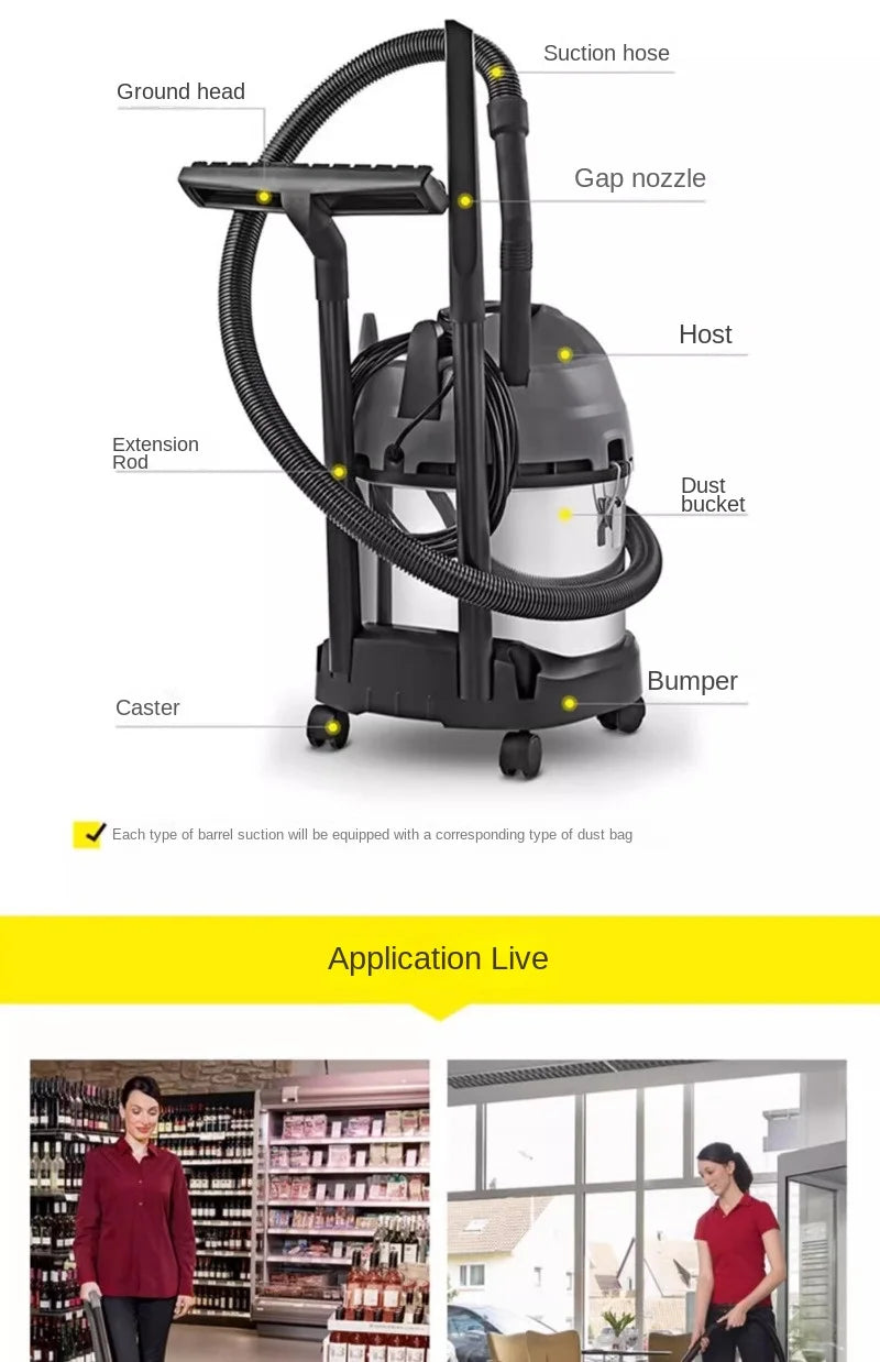 Germany karcher karcher household and commercial vacuum cleaner, bucket type wet and dry metal dust bucket NT20/1