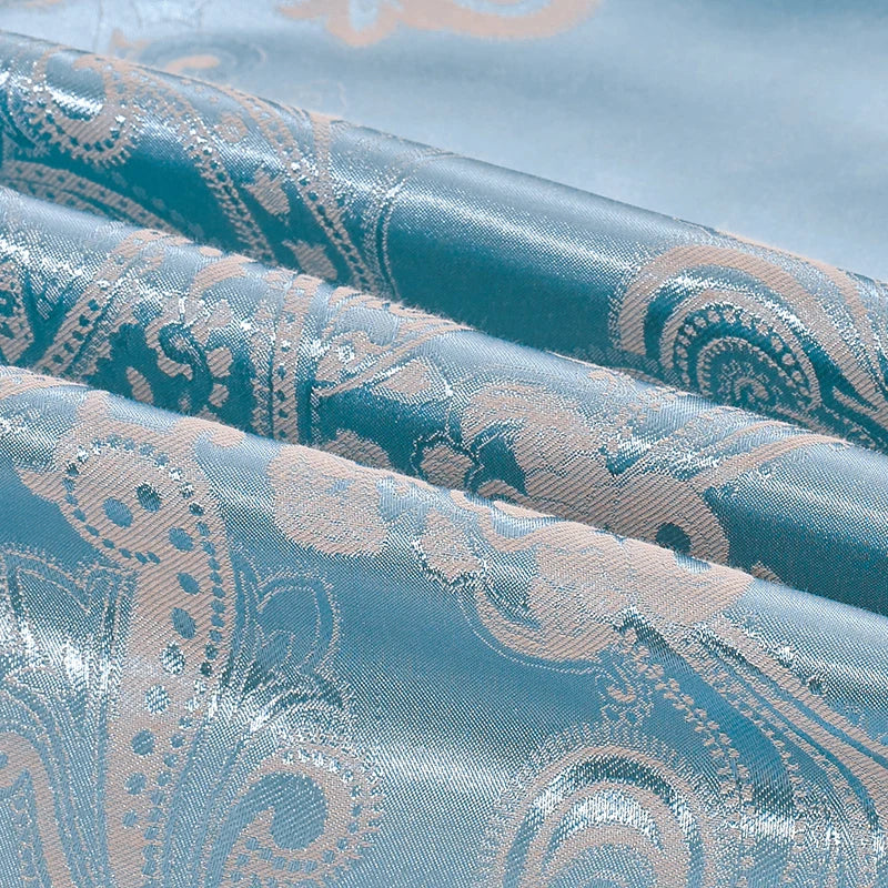 Sliver Gold Luxury Silk Satin Jacquard duvet cover bedding set queen king size Embroidery bed set bed sheet/Fitted sheet set