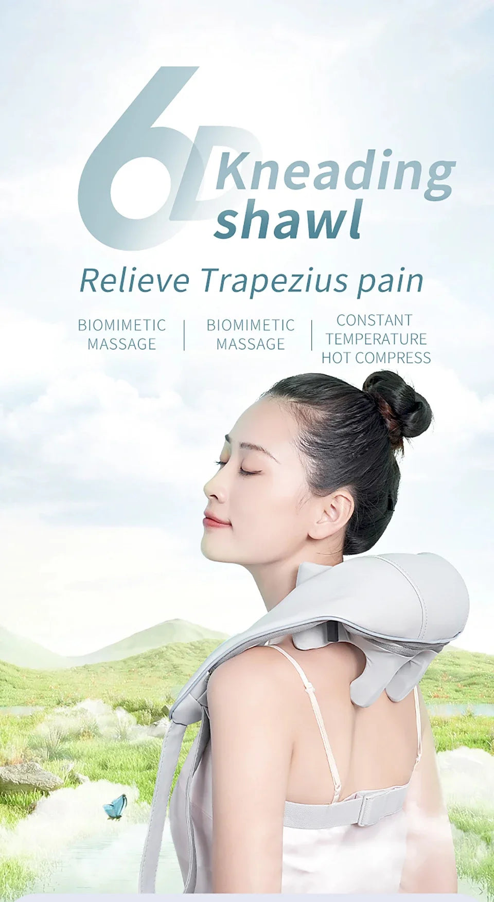 Dropship Product 2023 Multifunctional Neck And Shoulder Massager Lifegoods Shiatsu Electric Shoulder and Neck Massage Shawl