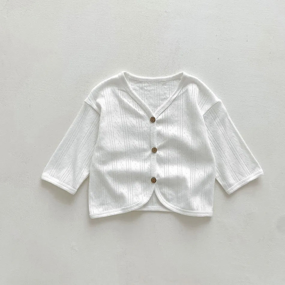 Kids Clothes Toddler Summer Jacket Infant Korean Casual Tops Boys Girls Lightweight Long Sleeve Outerwear Solid Color Cardigan